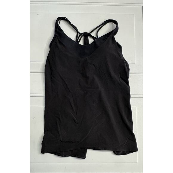 Athleta Tops - Athleta Strappy Tank Top Size XS Black Built In Bra Activewear